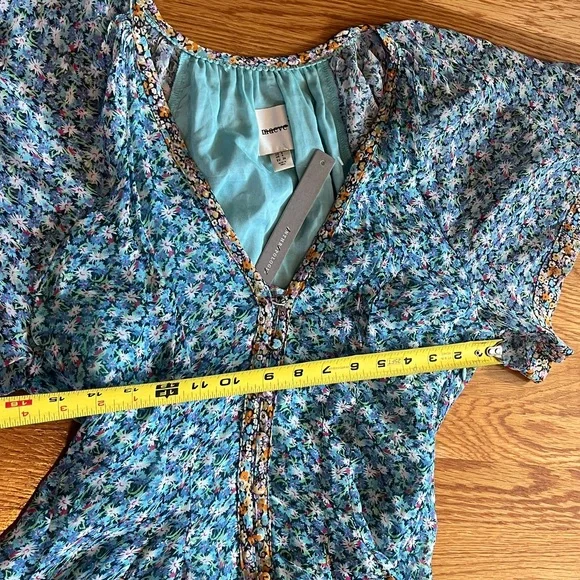 Anthropologie Blue Floral Maxi Dress - Picture 7 of 15